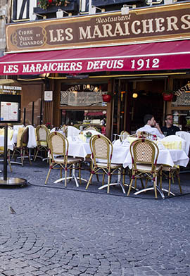 Terrasse du restaurant les Maraîchers brasserie depuis 1912